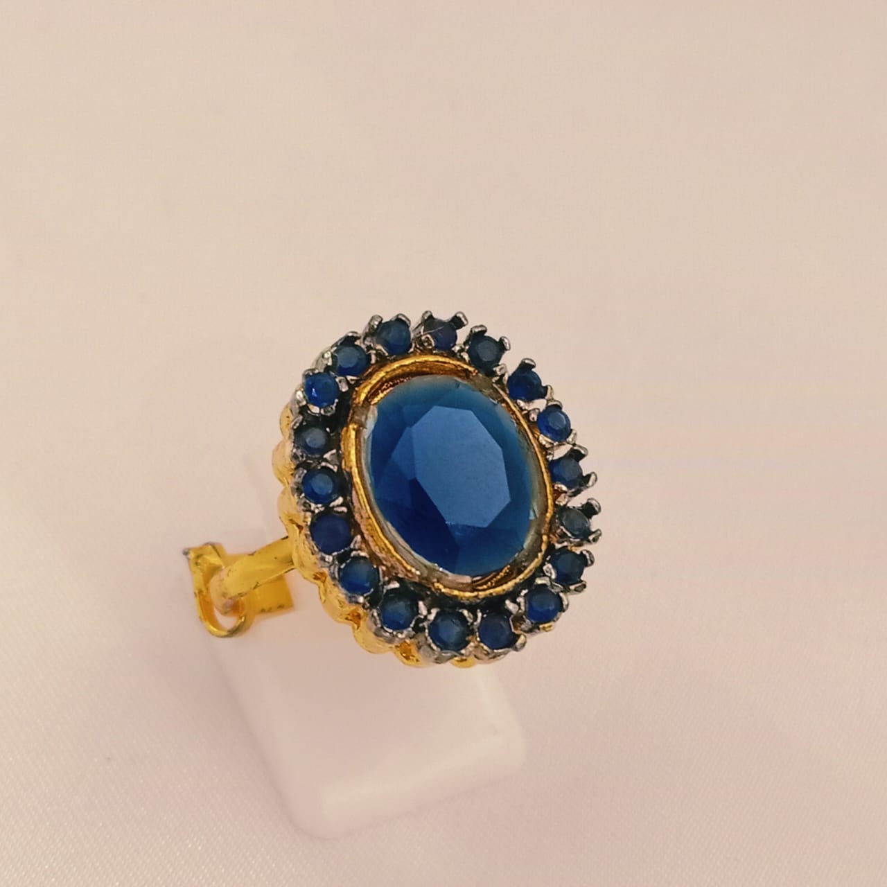 Diamond Cut with Pearl Adjustable Ring