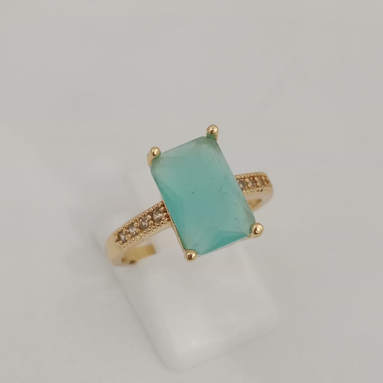 Golden Diamond Cut Adjustable Ring