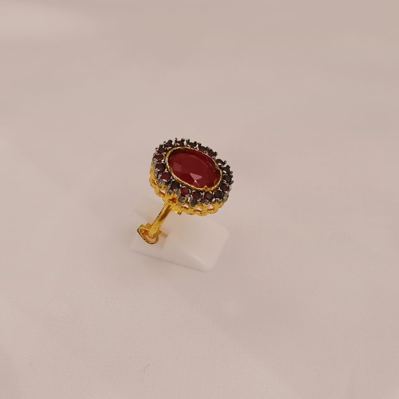 Diamond Cut with Pearl Adjustable Ring